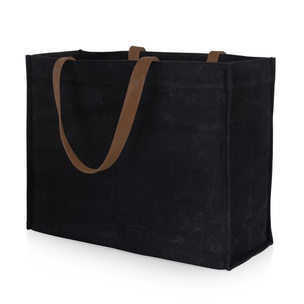 Market Waxed Canvas Tote w/ Leatherette Handles