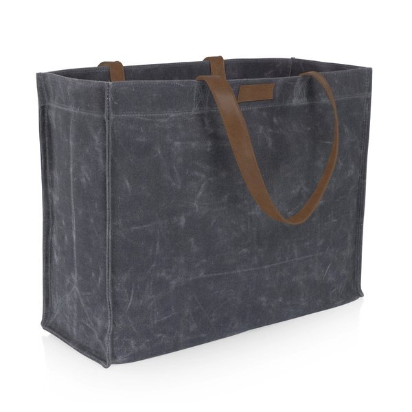 Market Waxed Canvas Tote w/ Leatherette Handles