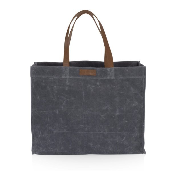 Market Waxed Canvas Tote w/ Leatherette Handles
