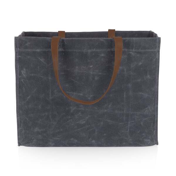 Market Waxed Canvas Tote w/ Leatherette Handles