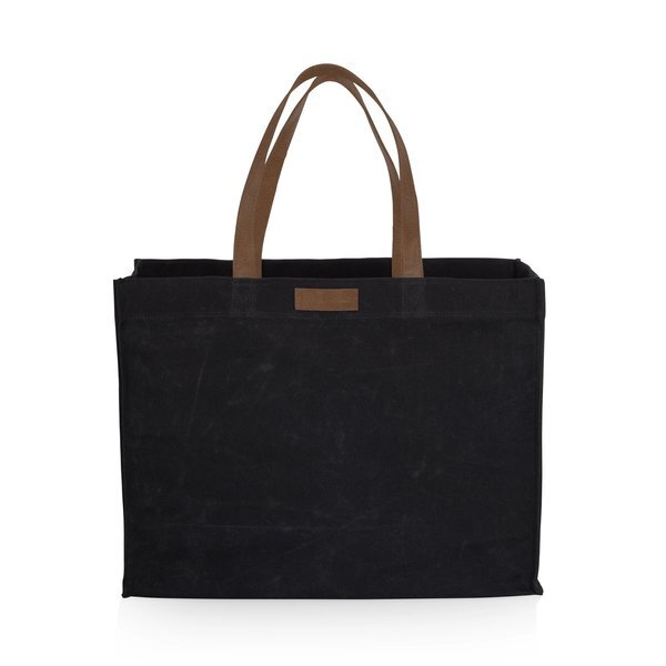 Market Waxed Canvas Tote w/ Leatherette Handles