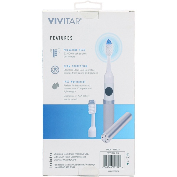 Vivitar® Sonic Ultra Travel Toothbrush