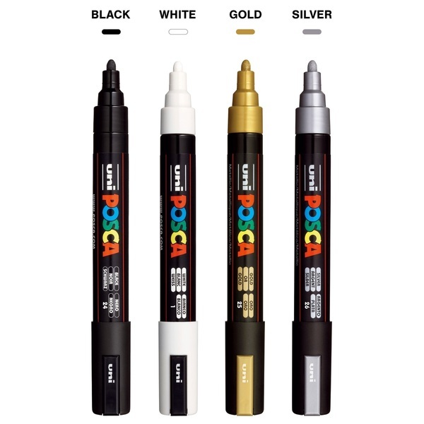 POSCA® 4-Piece Metallic Marker Set w/ Bag