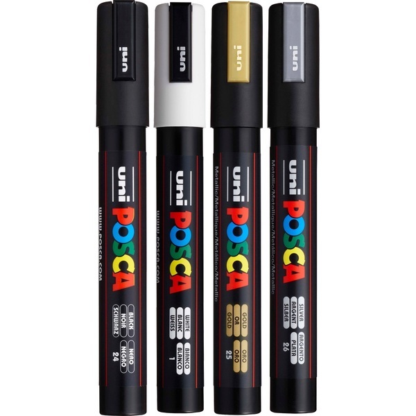 POSCA® 4-Piece Metallic Marker Set w/ Bag