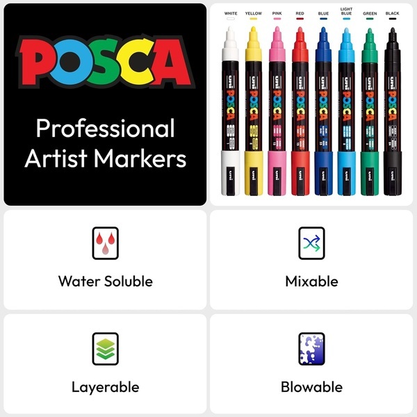 POSCA® 8-Piece Basic Marker Set w/ Bag