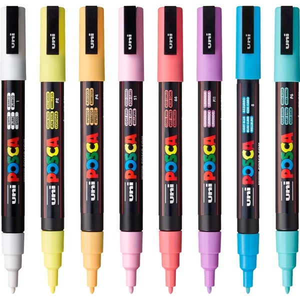 POSCA® 8-Piece Soft Fine Marker Set w/ Bag