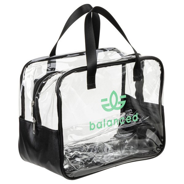 Gem Clear PVC Zippered Bag w/ Easy-Access Shoe Compartment