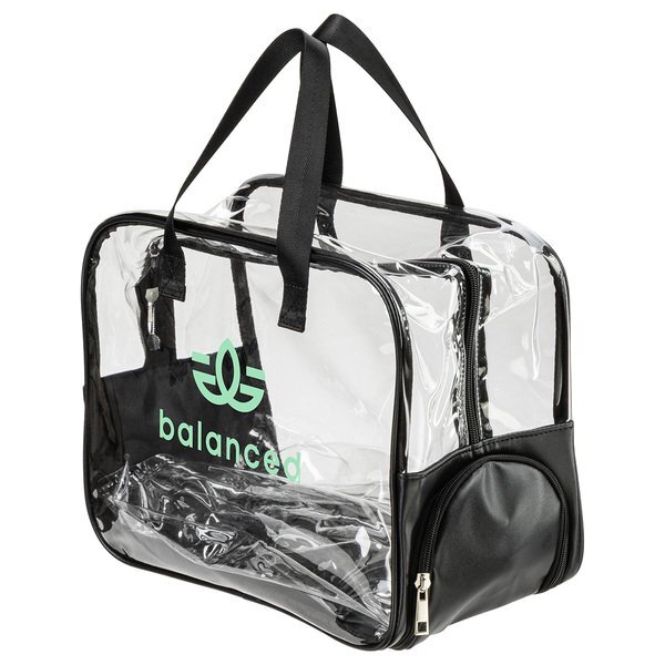 Gem Clear PVC Zippered Bag w/ Easy-Access Shoe Compartment