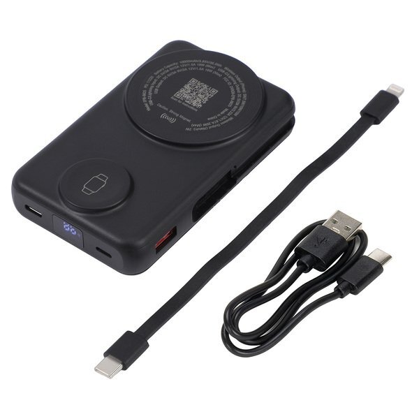 Imperial Light-Up Power Bank w/ Magnetic Wireless Charger, Watch Charger, Stand & Cable, 10000mAH