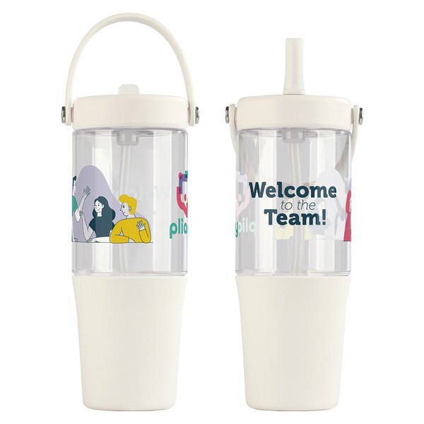 Harbor Recycled Single Wall Tumbler w/ Straw, 40oz.