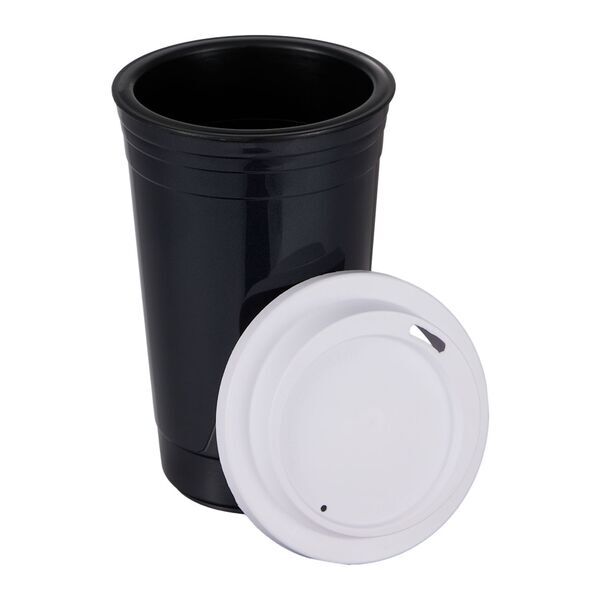 Traveler Double-Wall Travel Tumbler w/ Sip-Through Lid, 16oz.