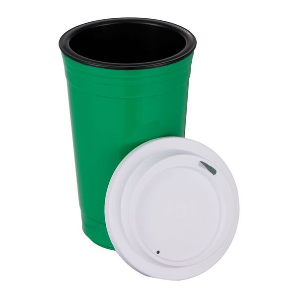 Traveler Double-Wall Travel Tumbler w/ Sip-Through Lid, 16oz.