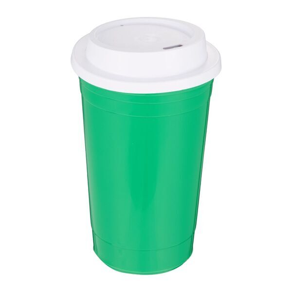 Traveler Double-Wall Travel Tumbler w/ Sip-Through Lid, 16oz.