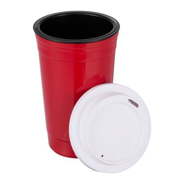 Traveler Double-Wall Travel Tumbler w/ Sip-Through Lid, 16oz.