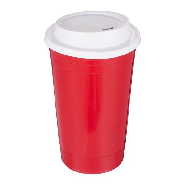 Traveler Double-Wall Travel Tumbler w/ Sip-Through Lid, 16oz.