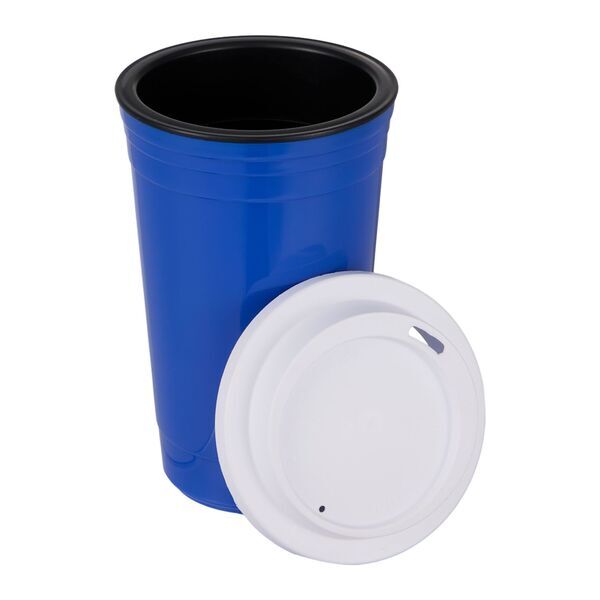 Traveler Double-Wall Travel Tumbler w/ Sip-Through Lid, 16oz.