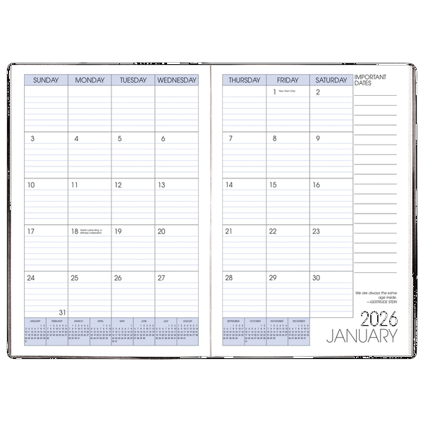 Skivertex Monthly Planner, Saddle Stitched, 7" x 10"