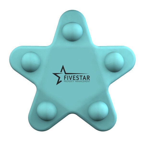 Teal Star Double-Sided Push Pop Toy