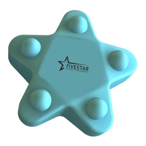 Teal Star Double-Sided Push Pop Toy
