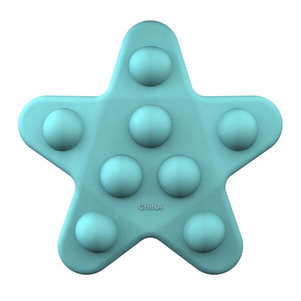 Teal Star Double-Sided Push Pop Toy
