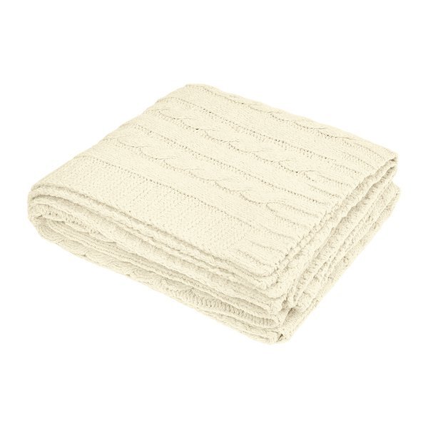 Cable Knit rPET Chenille Blanket, 50" x 60"