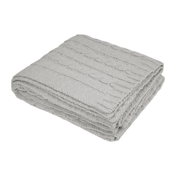Cable Knit rPET Chenille Blanket, 50" x 60"