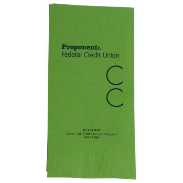 Colored Dinner Napkins, 1/8" Fold, 2 Ply