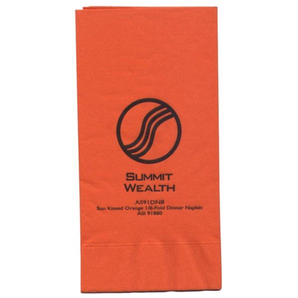 Colored Dinner Napkins, 1/8" Fold, 2 Ply