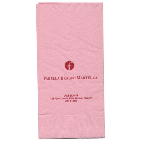 Colored Dinner Napkins, 1/8" Fold, 2 Ply