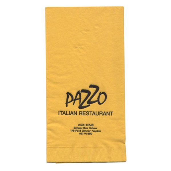 Colored Dinner Napkins, 1/8" Fold, 2 Ply
