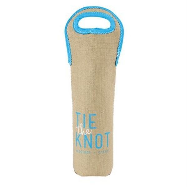 Single Bottle Burlap Neoprene Wine Tote Sleeve