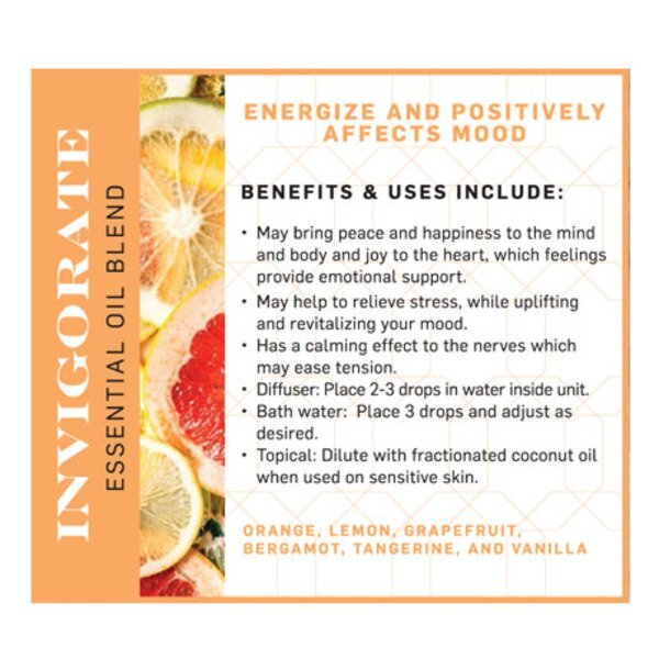 Invigorate Essential Oil Amber Dropper Bottle, 15ml.