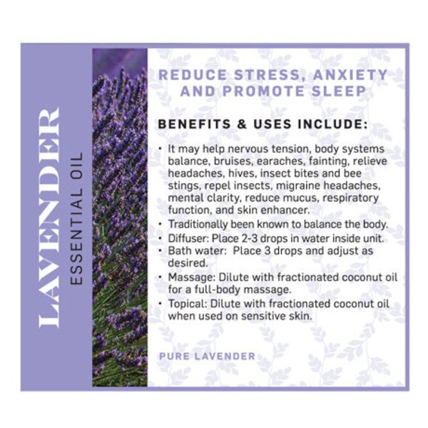Lavender Essential Oil Amber Dropper Bottle, 15ml.