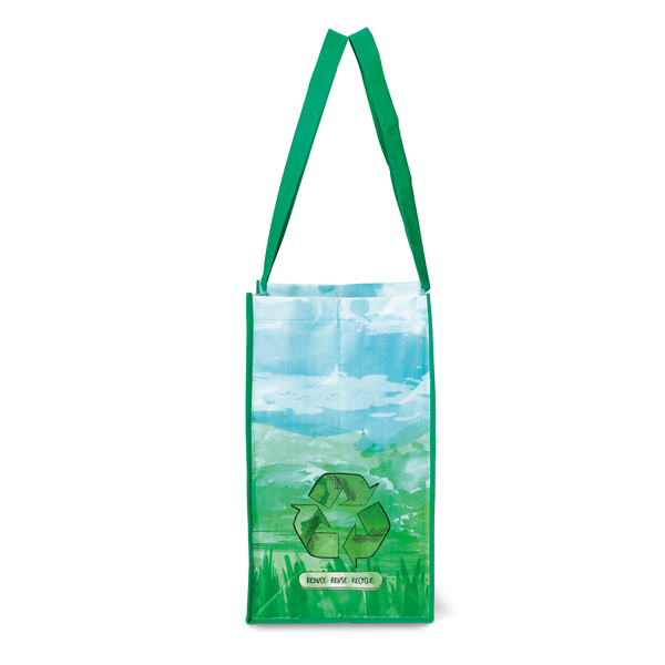 Windsor Laminated Non-Woven Shopper, Kelly Green Pattern