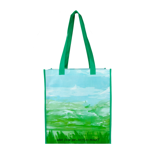 Windsor Laminated Non-Woven Shopper, Kelly Green Pattern