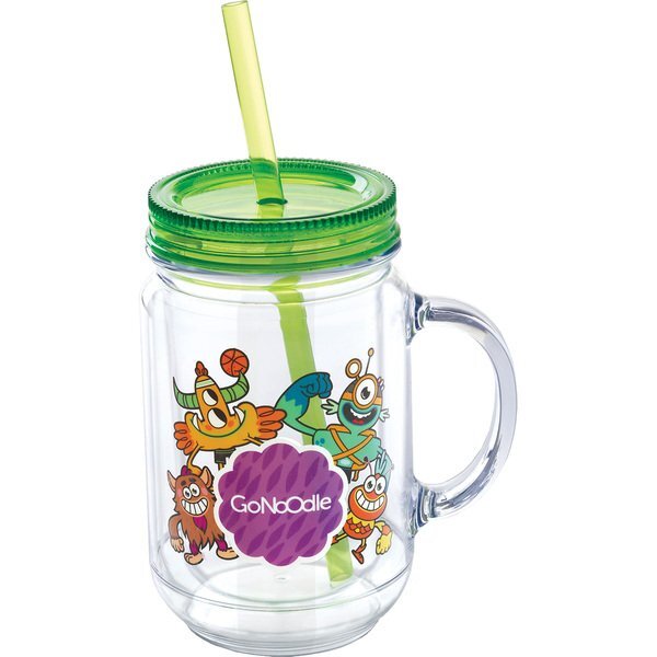 Genie Double-Wall Acrylic Mason Jar Mug, 20oz.