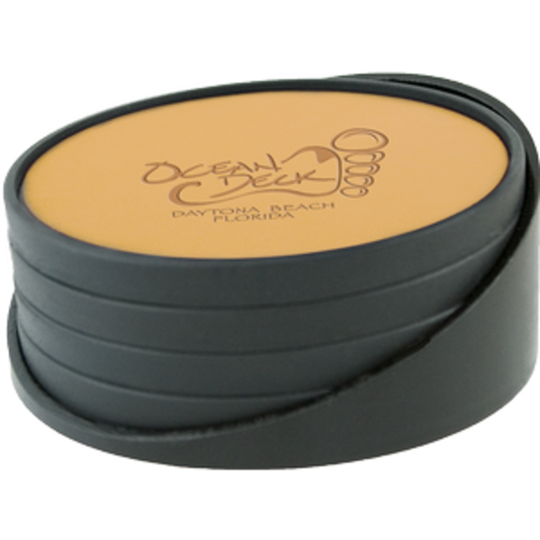 Regency 4 Piece Leatherette Coaster Set