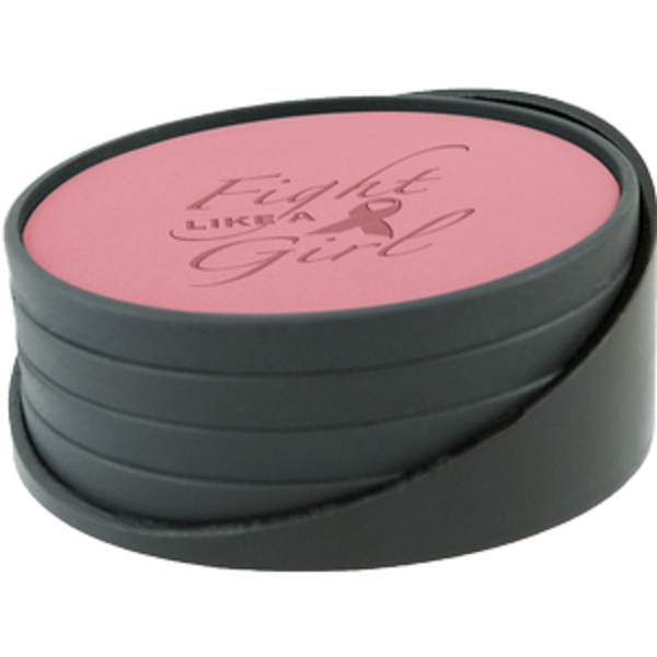 Regency 4 Piece Leatherette Coaster Set