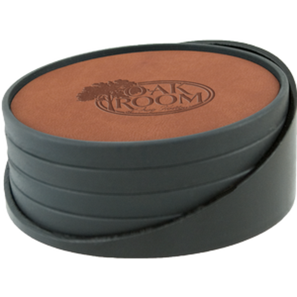 Regency 4 Piece Leatherette Coaster Set