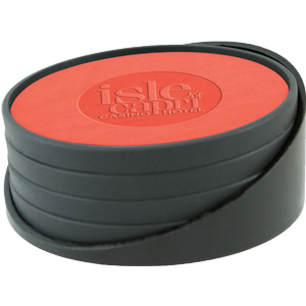 Regency 4 Piece Leatherette Coaster Set