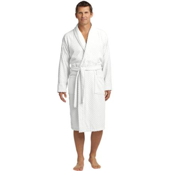 Port Authority® Checkered Terry Shawl Collar Robe