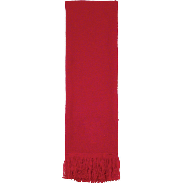 Knit Acrylic Scarf with Fringe