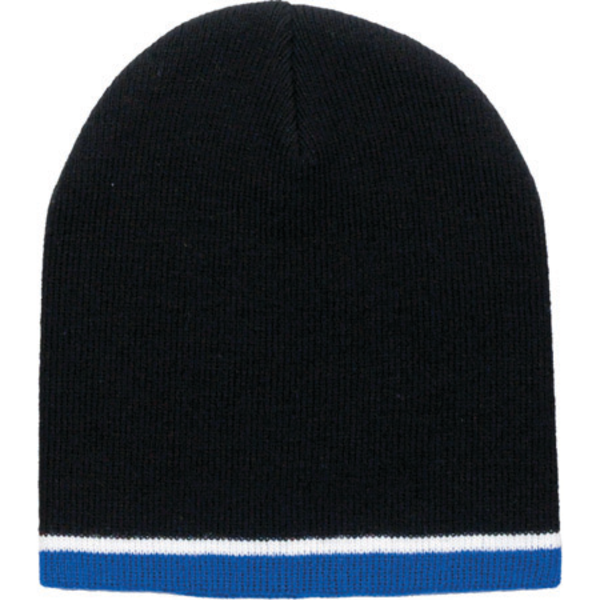 Tri Color Acrylic Knit Beanie