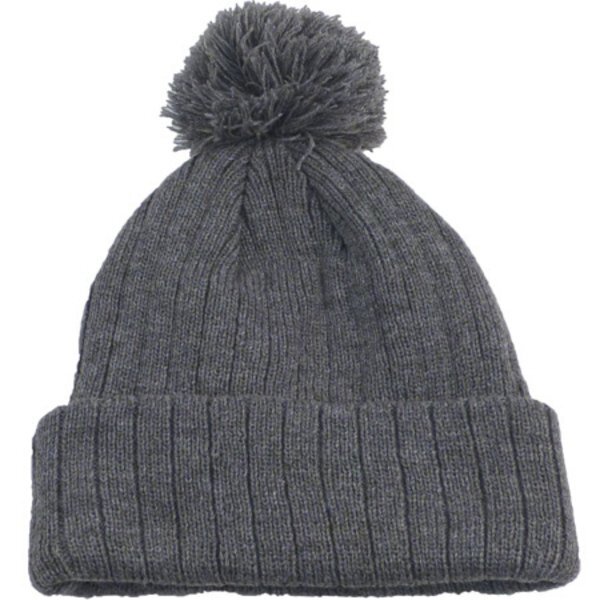 Knit Beanie With Pom Top