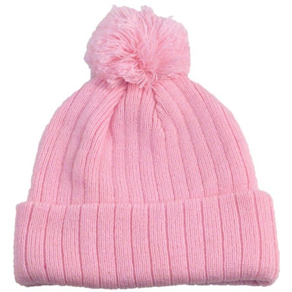 Knit Beanie With Pom Top
