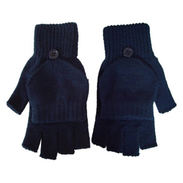 Fingerless Acrylic Gloves with Flap