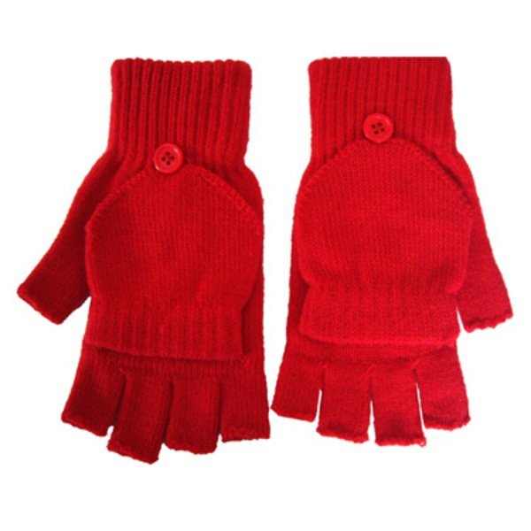 Fingerless Acrylic Gloves with Flap
