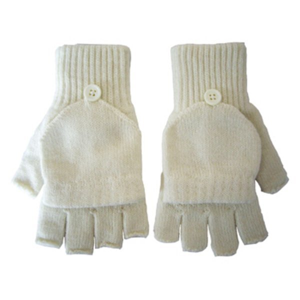 Fingerless Acrylic Gloves with Flap