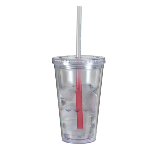 Dynamic Acrylic Tumbler w/ Mood Color Changing Straw, 16oz., BPA Free