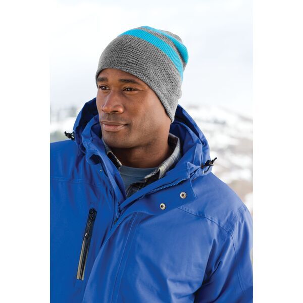 Port & Company® Fleece Lined Striped Beanie Cap